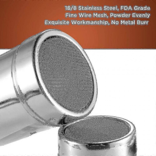 2pcs Stainless Steel Chocolate Shaker with Lid 1
