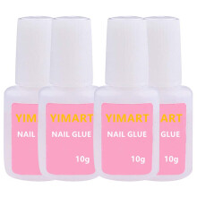 Yimart 10G schnell trocknender Kleber fr falsche Nagelspitze Manikre Dekoration Nagelkleber mit Pinsel (4pcs)