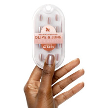 Olive & June Mani Minimalist Instant Press-On Nails | (Glue) Extra Short Squoval 42 Fake Nails 21 Sizes | Non-Toxic Long-Lasting Barely-There Look