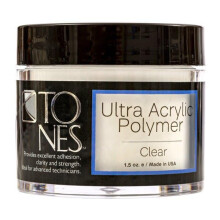 Tones Pro Polvere acrilica trasparente scintillante - Premium per modellare e costruire unghie professionali - Forniture di qualità da salone (1,