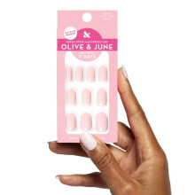 Olive & June Classic Super Stick Mani Unhas Postiças | Extra Curtas, Redondas | Sem Cola Necessária | 32 Unhas em 16 Tamanhos