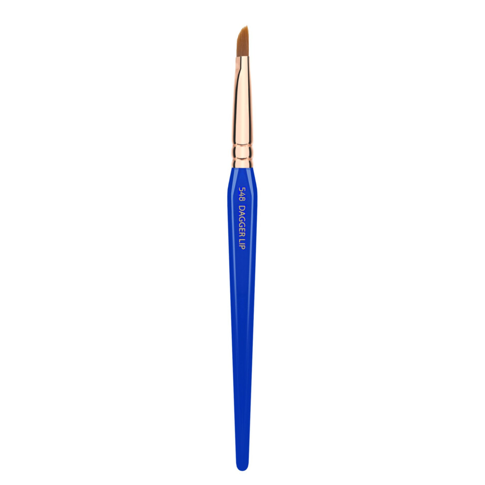 Bdellium Tools Golden/Blue Professional Makeup Brush - Triangle 548 Dagger Lip - With All Vegan And Soft Synthetic Fibers, For Precise Lip Definition (