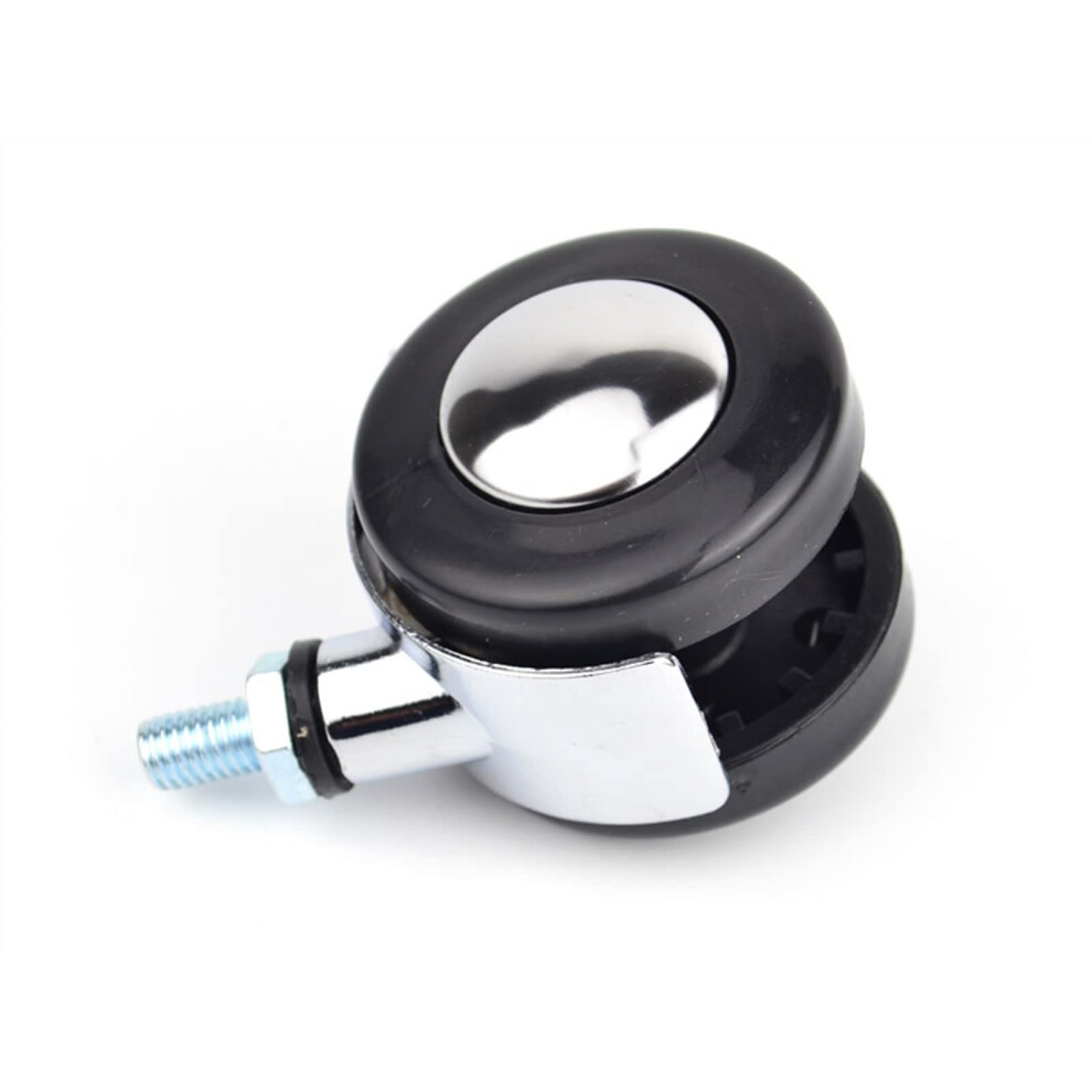 Quiet Caster 2 Inch M10x14mm Alloy Round Furniture Wheels Casters For Desk And Home Use, 2 Pieces 6482260676753