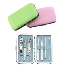 QLL 3 Pack 7 Delar Manikyrset, Rostfritt Stål Nagelklippare Set med Fodral, Personlig Pedikyr Kit för Resa