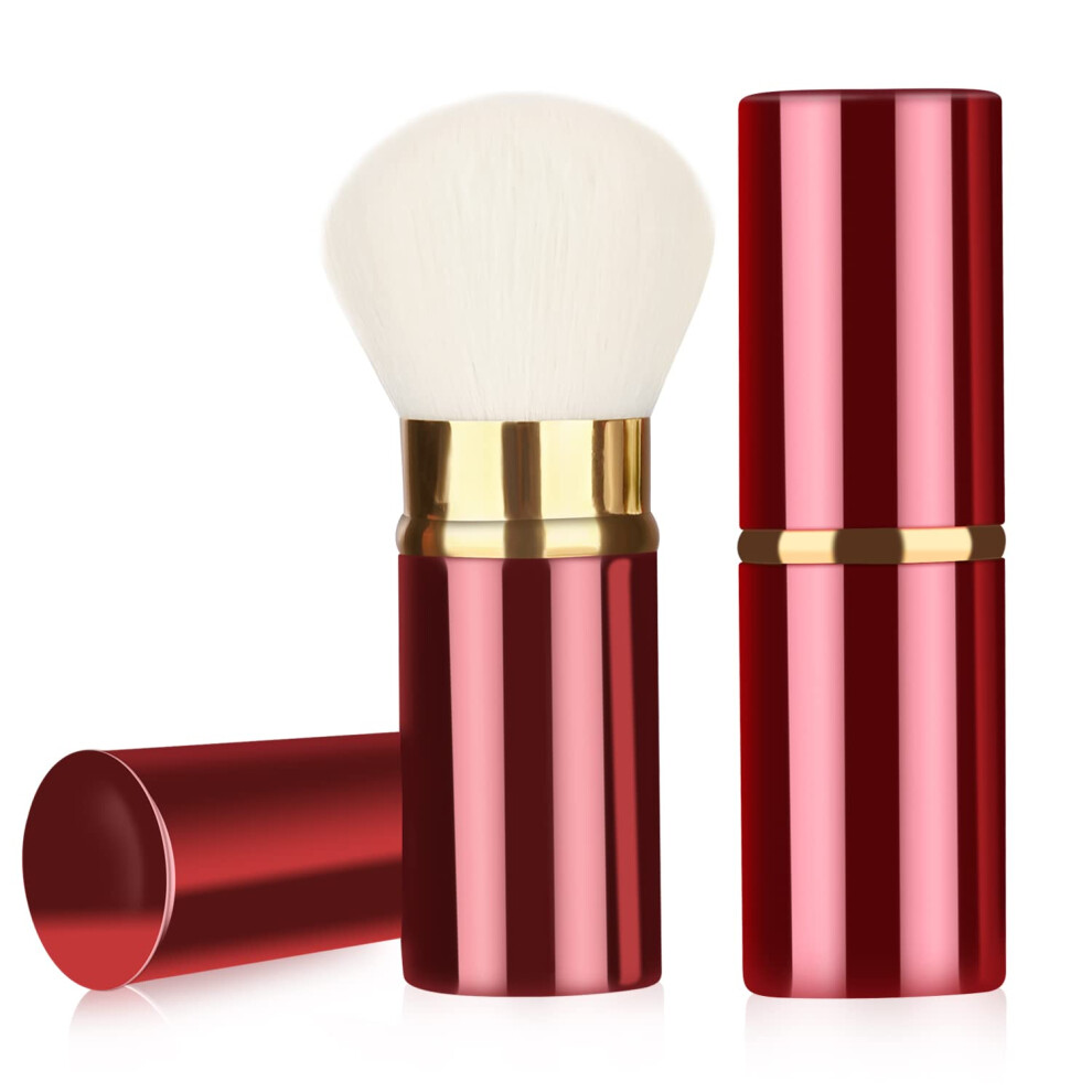 Falliny Retractable Makeup Brushes, Travel Face Kabuki Blush Brush, Portable Powder Brush With Cover For Blush, Sunscreen,Bronzer, Buffing, Highlighte