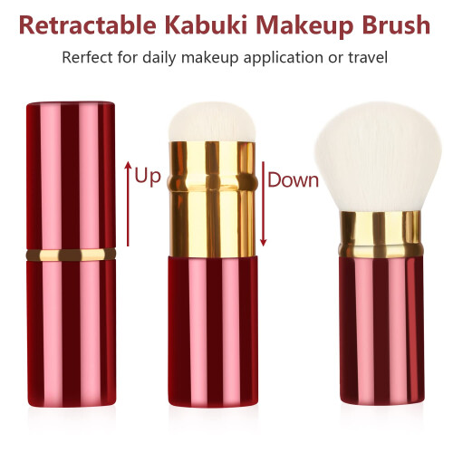 Falliny ausziehbare Makeup-Pinsel, tragbarer Kabuki Blush Pinsel mit Abdeckung 1
