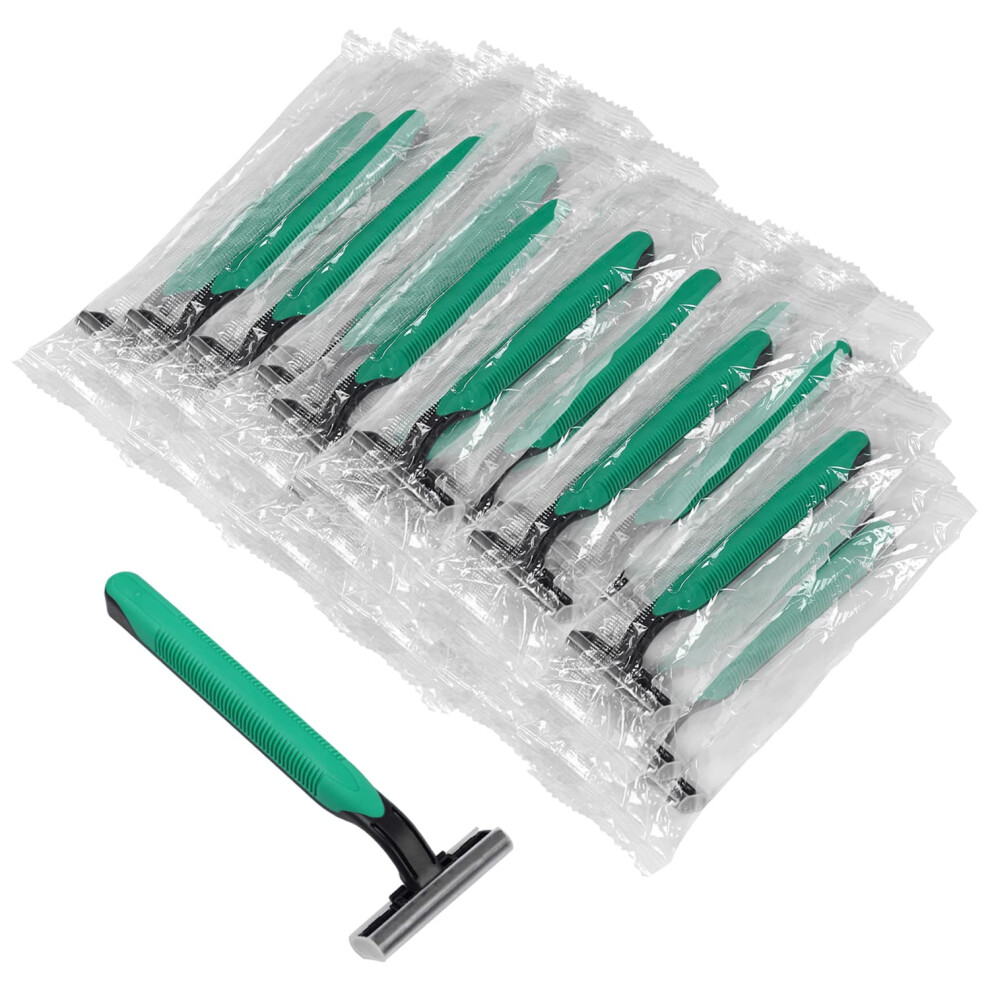 Fafortune Cream Disposable Razors In Bulk,Razors Individually Wrapped Bulk,Twin Blade Razors With Clear Safety Cap, Razors For Homeless, Hotel,Air Bnb,Shelter/Homeles