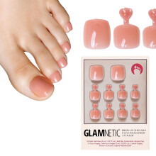 Glamnetic Press On Nails - Sheer Peach | Unhas falsas semitransparentes de pssego natural com acabamento brilhante | 16 tamanhos - Kit de unhas