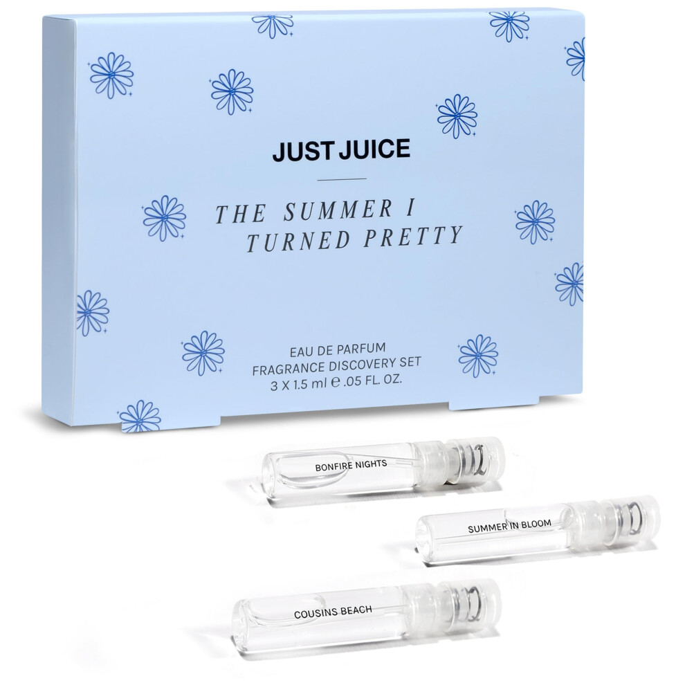 Just Juice - The Summer I Turned Pretty Mini Perfume Set - 3 Perfumes For Women And Men - Cousins Beach Bonfire Nights Summer In Bloom - 3 Pc