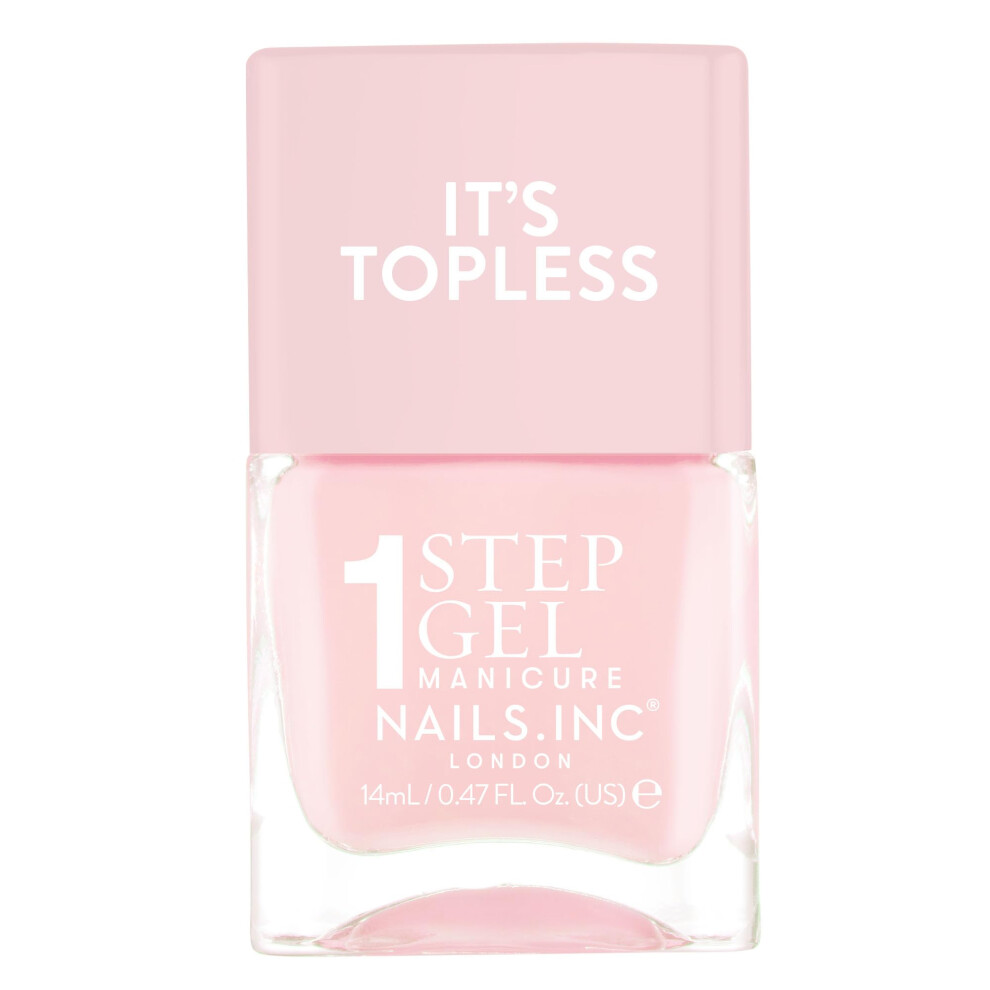 Nails Inc It's Topless Gel Nail Polish 4-In-1 Base Coat Treatment Color & Top Coat Long Lasting Strong Chip Free Nails Glossy Salon Qualit