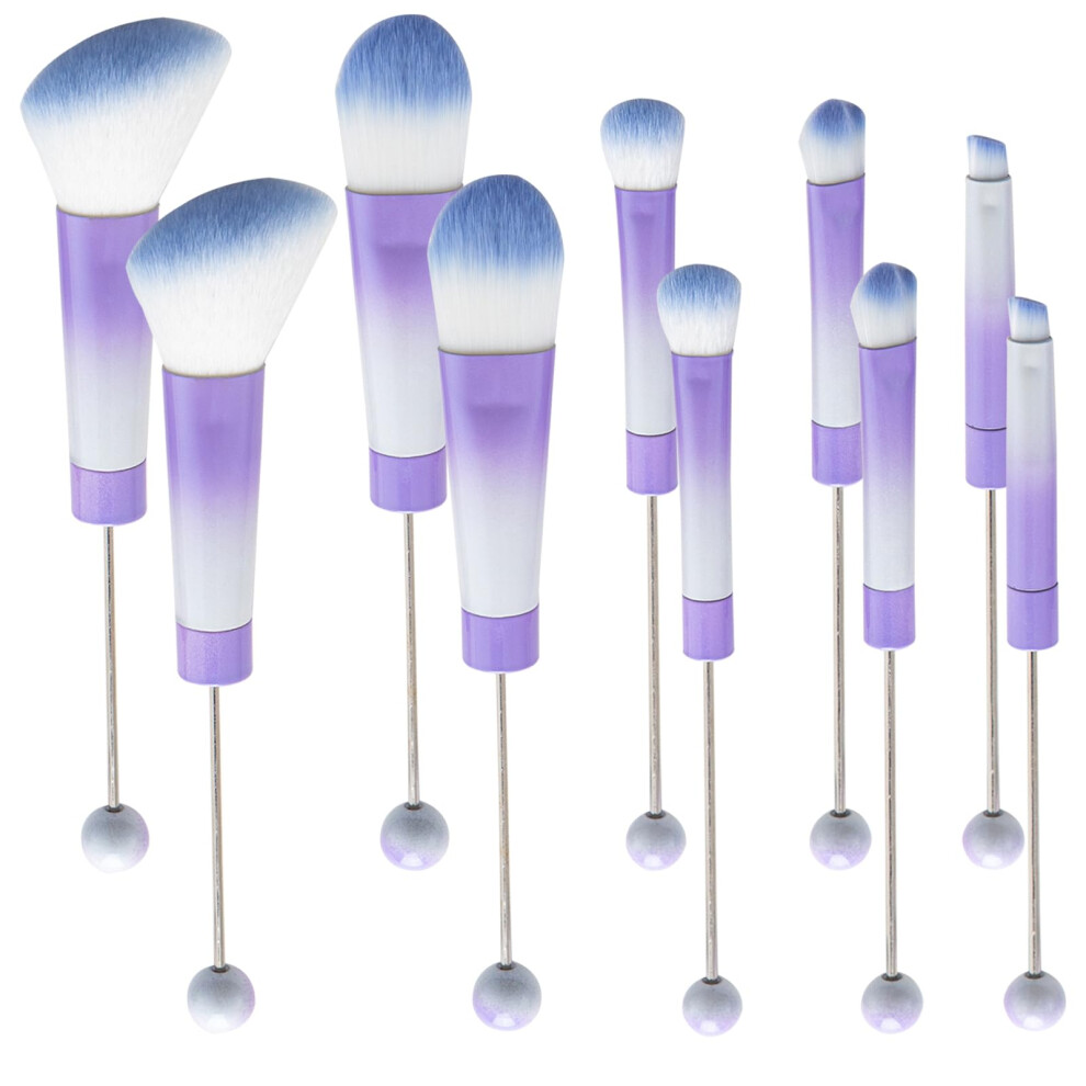 10Pieces Beadable Makeup Brushes Diy Makeup Comestic Brushes Beaded Brushes Kit for DIY Beaded Eyeshadow Brush (Beadable Makeup Brushes-10pieces=