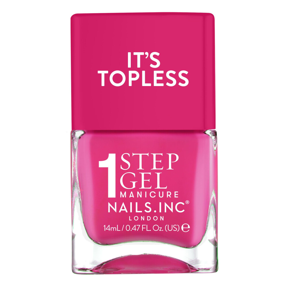 Nails Inc It's Topless Gel Nail Polish 4-In-1 Base Coat Treatment Color & Top Coat Long Lasting Strong Chip Free Nails Glossy Salon Qualit