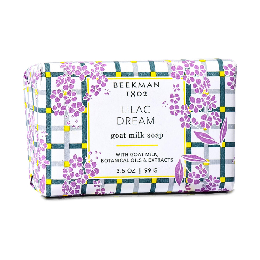 Beekman 1802 Lilac Dream Goat Milk Soap - 3.5 Oz Each - Scented - Nourish Moisturize & Hydrate - 100% Vegetable Soap With Lactic Acid - Triple M