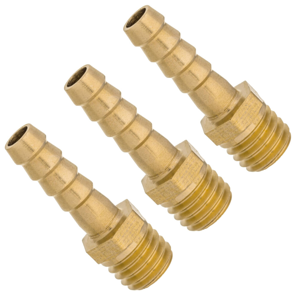 M10x1.5 Brass Barbed Fitting 3Pcs Male Thread X 6Mm Hose Connector Metric Adapter Coupler For Plumbing Applications 6482260676845