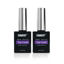 FZANEST HEMA Tpo Free Gel Top Coat, No Wipe Top Coat Gel Nail Polish Smooth High Shine Gel Finish Soak Off UV Gel