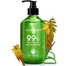 Aloderma 99% Organic Aloe Vera Gel Made within 12 Hours of Harvest - Lightweight Non-Sticky Aloe Gel for Face Body Hair & Scalp After Sun Rel