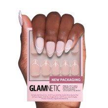 Glamnetische pers op nagels - hemels | Semi-transparant Neutraal Nude Trendy French Tip Korte amandel nepnagels Herbruikbaar | 15 maten - 30 nagelkit