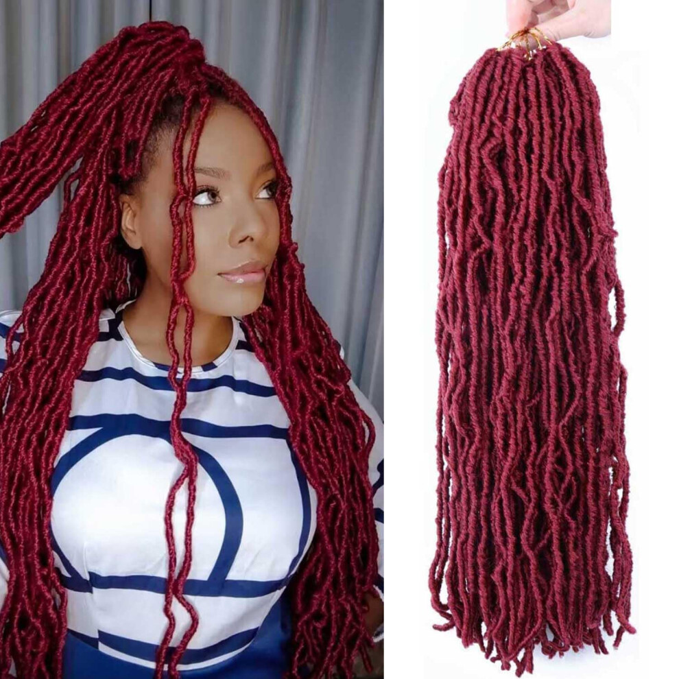 Layashow Unisex Black 8 Packs Soft Locs Crochet Hair Pre Looped 24 Inch Faux Locs Crochet Braids Goddess Locs Dreadlocs Synthetic Hair For Women (118# 24 Inch (