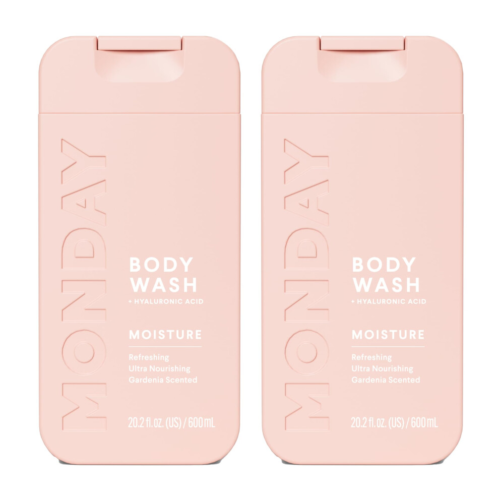 Monday Haircare Moisture Body Wash With Hyaluronic Acid Shea Butter Coconut Oil & Grapefruit Extract For Normal To Dry Skin 600 Ml (Dual Pack)