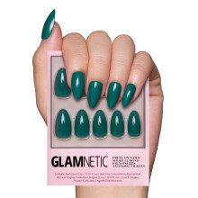 Glamnetic Press On Nails - Verde Esmeralda | Opaco Cool Tone Profundo Verde Esmeralda Amndoa Curta Amndoa Curta Unhas Postias Vara Reutilizve