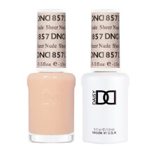 DND Gel Polish Set Sheer Collection UV/LED Gel Polish and Air Dry Nail Lacquer Matching Chip-Free Polish Duo 857 Sheer Nude 0.5 Fl Oz