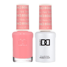 DND Gel Polish Set Pink Collection UV/LED Gel Polish and Air Dry Nail Lacquer Matching Chip-Free Polish Duo 806 Pink Matter 0.5 Fl Oz