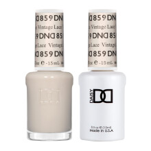 DND Gel-Nagellack-Set Sheer Collection UV/LED-Gel-Nagellack und lufttrockener Nagellack, passendes splitterfreies Nagellack-Duo 859 Vintage Lace, 0,5
