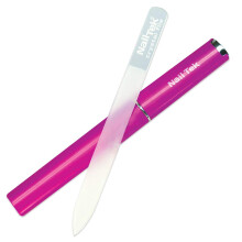 Nail Tek Crystal File Dubbelsidig med Fuchsia Companion Case Medium File 5"""" Professionell nagelfil fr manikyr Pedikyr Hll naglarna trimma och