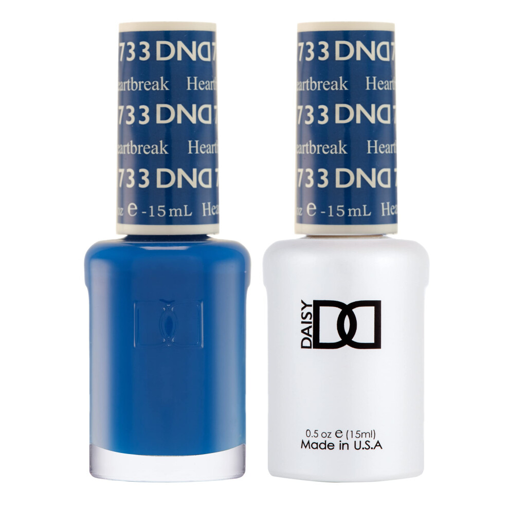 Daisy Dnd Dnd Gel Polish Set Blue Collection Uv/Led Gel Polish And Air Dry Nail Lacquer Matching Chip-Free Polish Duo 733 Heartbreak 0.5 Fl Oz
