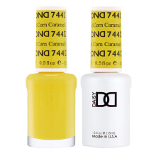 DND Gel-Nagellack-Set, Yellow Collection, UV/LED-Gel-Nagellack und lufttrockener Nagellack, passendes, splitterfreies Nagellack-Duo 744 Caramel Corn,