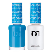 DND Gel Polish Set Blue Collection UV Gel Polish and Air Dry Nail Lacquer Matching Chip-Free Polish Duo 672 Midnight Kiss 0.5 Fl Oz