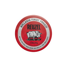 REUZEL Red Pomade Medium All Day Hold Water Soluble Styling High Shine and Flake Free Easy To Wash Out For All Hair Types 1.3 oz