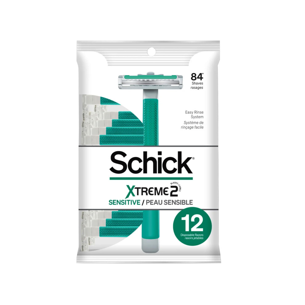 Schick Slim Twin St 2 Disposable Razors For Men Sensitive Skin Shaving Razor 12 Count