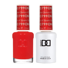 DND Gel Polish Set - 1 each of Red Gel Polish and Red Nail Polish 799 Queen of Hearts 0.5 Fl Oz