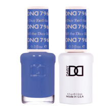 DND Gel-Nagellack-Set Blue Collection UV/LED-Gel-Nagellack und lufttrockener Nagellack, passendes splitterfreies Nagellack-Duo 796 Roll the Dice, 0,5