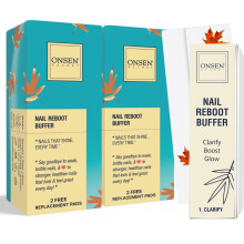 Onsen Secret Professional Nail Buffer 2pk Ultimate Shine Nail Buffing Block with 3 Way Buffing Methods Smooth & Shine After Onsen Nail Filer C