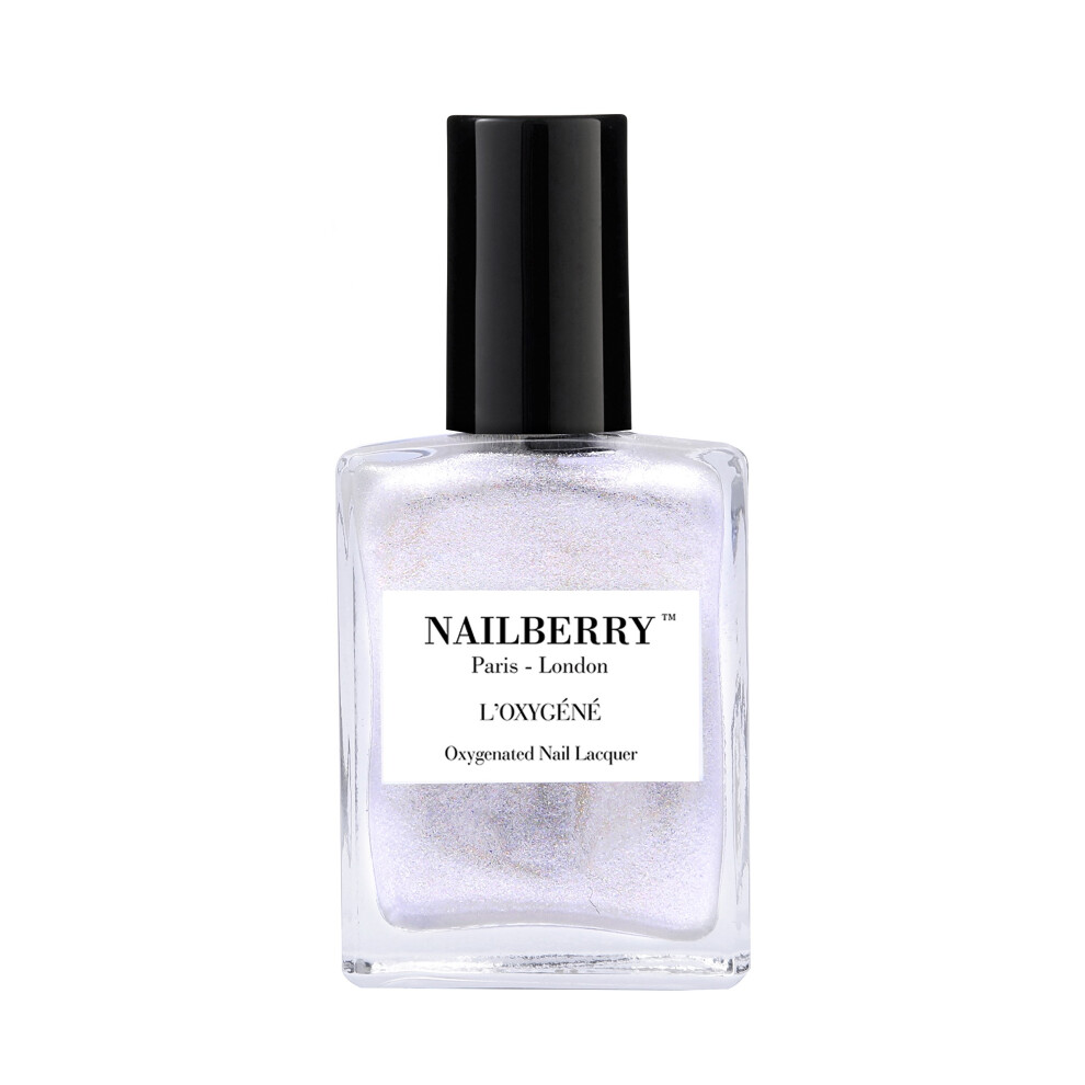Nailberry Oxygene Oxygenated Iridescent Fine Glitter Nail Lacquer, Star Dust, 15 Ml