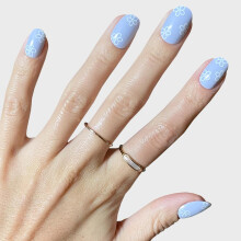 Olive & June Super Stick Mani Press-On Nails | Short Round | No Glue Needed | 32 Tab Nails in 16 Sizes | Non-Toxic Tabs | Easy On-Off Non-Damaging
