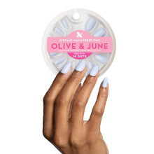 Olive & June Instant Mani Press-On Nails | (Glue) Medium Almond 42 Fake Nails 21 Sizes | Non-Toxic Long-Lasting Recycled Materials Realistic Look