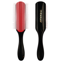 Denman Curly Hair Brush D4 (Silver) 9 Row Styling Brush for Styling Smoothing Longer Hair and Defining Curls - For Women and Men