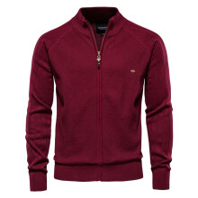 (Y159-Wine, CN SizeXXXL 88-95 kg) Modern Spliced Cardigan Men Streetwear Casual High Quality Cotton Sweater Men Winter Classic Brand Cardigans for Men