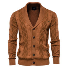 (Y168-Yellow, CN Size M 55-65 kg) Modern Spliced Cardigan Men Streetwear Casual High Quality Cotton Sweater Men Winter Classic Brand Cardigans for Men