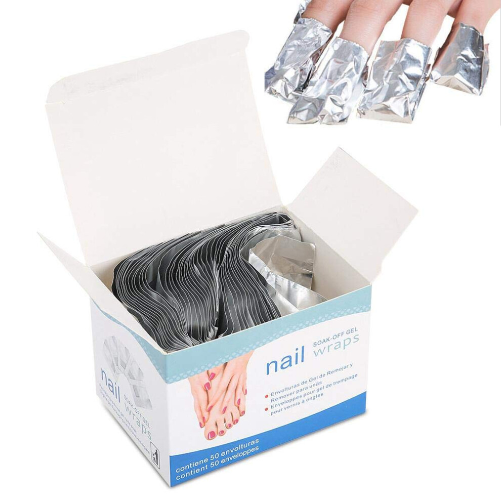 Riteu Foils Nail Wraps - 50Pcs Nail Tin Polish Foils Nail Nail Nail Polish Wraps,Nail Art Soak Soak Off Nail Lamp With Stickers For Nail Polish Off Remover