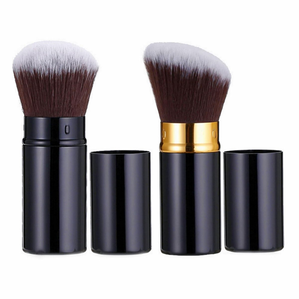 Textention Retractable Foundation Makeup Brushes Travel Kabuki Powder Brush Liquid Foundation Brush With Cover Perfect For Blending Liquid Bronzer Buffin