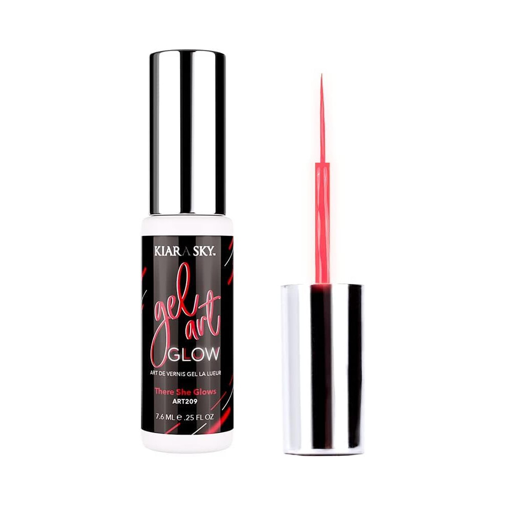 Kiara Sky Red Gel Paint Glow Art Liner 0.25 Fl Oz |There She Glows (Vibrant )