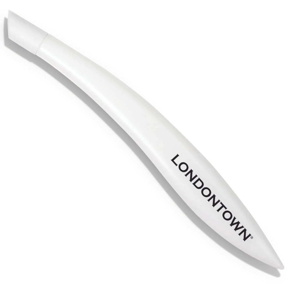Londontown Cuticle Pusher Tool With Rubber Finish Tip Bevel Edge Professional Grade Plastic Precision Fingertip Nail Scrapper Manicure Stick Tool