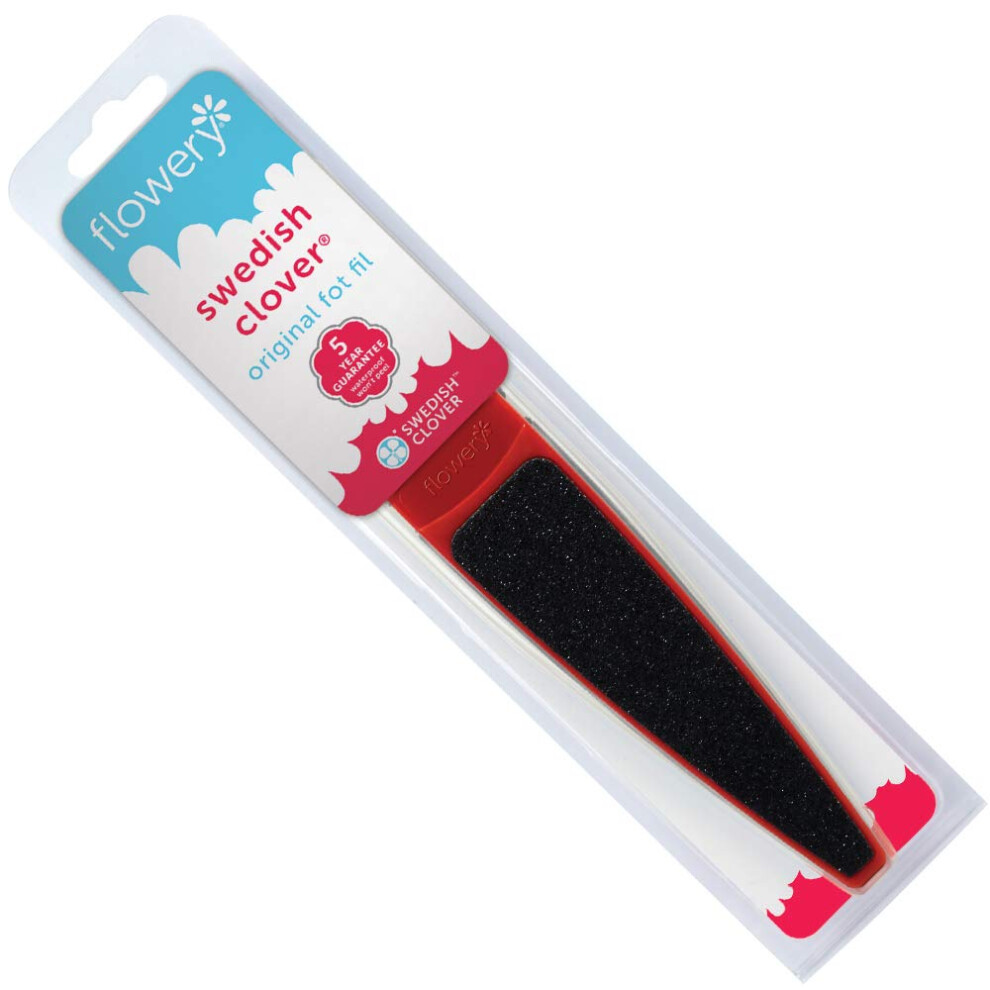 Flowery Original Swedish Clover Red Foot File Pedicure Foot Scrubber 60/100 Grit - Red
