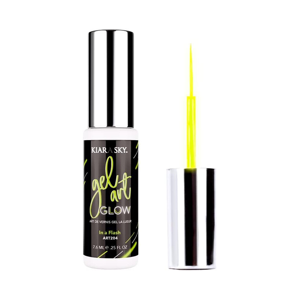 Kiara Sky Green,Yellow Gel Paint Glow Art Liner 0.25 Fl Oz | In A Flash (Neon Yellow & Bright Green)