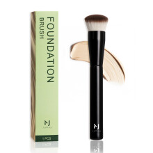 Professionelt foundation b?rstes?t til flydende makeup - 0,06 mm ultrafine b?rster | Konturb?rste til h?jdepunkter Blending Angled Shape | Ingen