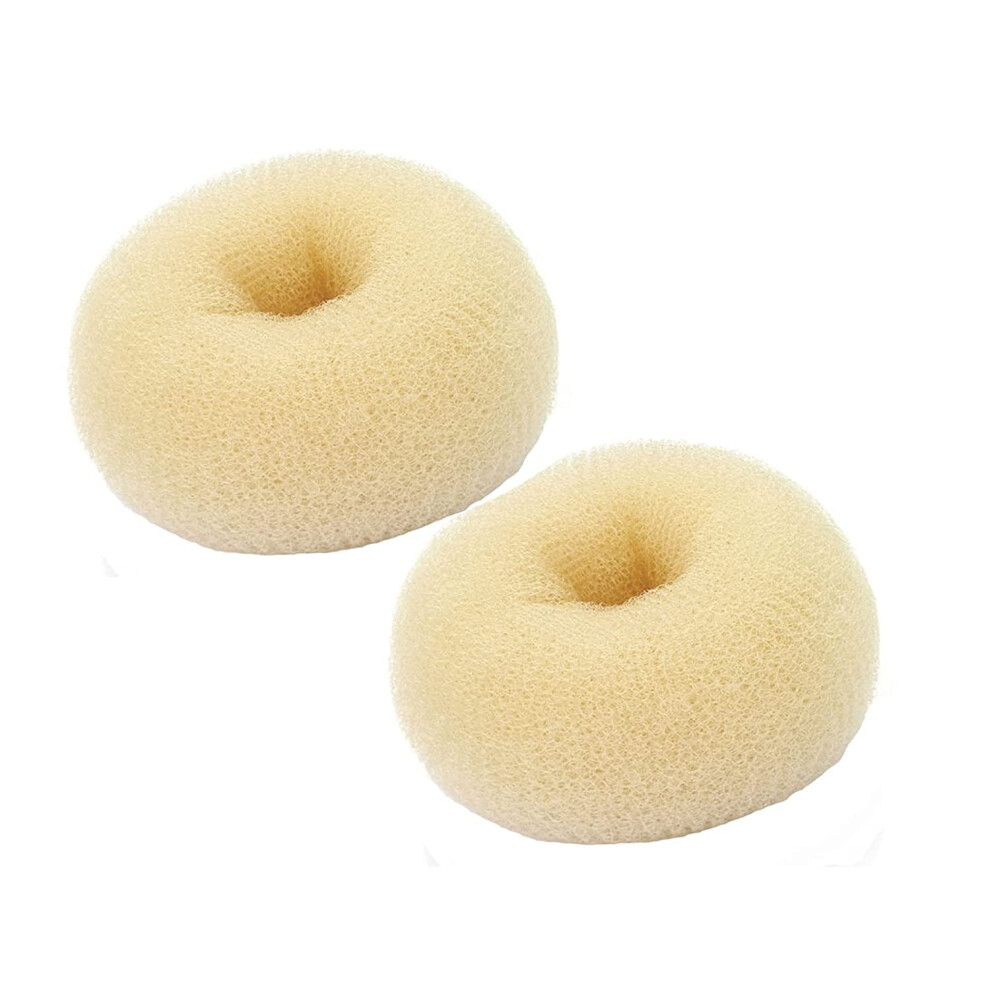 Twistytielb Unisex Beige Hair Donut Ring Style Bun Maker, 2Pcs Chignon Doughnut Shaper For Short And Thin Hair (3 Inch/Beige)